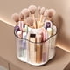 thumbnail image 4 of Contenedor giratorio para cosméticos con compartimentos y tapas, transparente y compacto, para guardar brochas de maquillaje, lápices labiales, bolígrafos, papelería, caja de plástico para guardar cos, 4 of 6