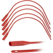 5 Pack, Pet Feeding Tube with Funnel End, for Puppies, Kittens, & Pet Nursing, 14 FR, 16 Length, Red Rubber Feeding Tube with Smooth Tip, Non-Sterile