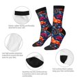 thumbnail image 3 of Haiem Tropical Flower Pattern Crew Socks – Soft & Durable Moisture-wicking Socks, Stay-Up Fit for Business, Work, and Casual Wear Size 5-11, 3 of 6