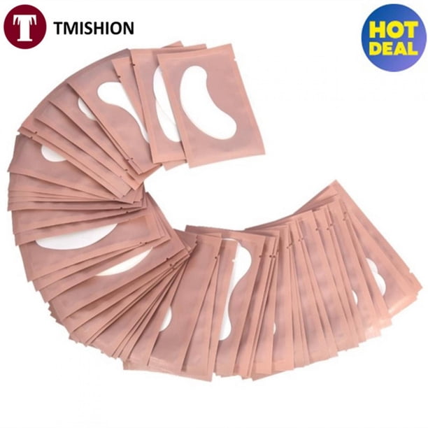 50 pares/set de hidrogel para extensiones de pestañas, parches para ojos, almohadillas adhesivas, herramienta de maquillaje, color rosa