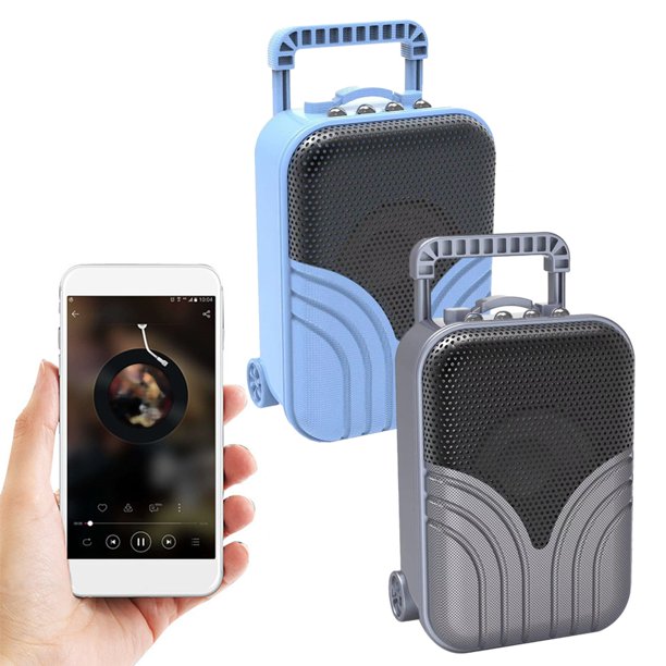 Xihbxyly Las Mejores Ofertas de Hoy Altavoz Bluetooth Regalos Creativos Mini Caja con Ruedas Tarjeta de Inserción Radio Nuevo Altavoz de Computadora Vintage Audio Portátil