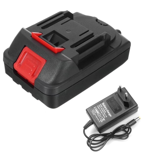 Tignapoo Rechargeable 21V Makita Battery & Adapter Kit for Portable Mini Angle Grinder, 1300mAh x 5, 110-240V, US/EU Plug Option