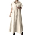 thumbnail image 1 of Yuyuzo Robe Chemise Longue à Boutons pour Femme Été Décontractée Sans Manches en Coton et Lin Robe à Revers Col en V Robe Maxi Évasée, 1 of 6