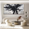 thumbnail image 3 of Black and white abstract painting white art painting oversized wall art large white abstract painting living room decor art,(51*102cm)20*40 Inches,Unstretched,Frameless, 3 of 4