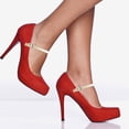 thumbnail image 3 of 4 pares de correas ajustables para tacones altos, antideslizantes, de piel sintética, elásticas, de repuesto para zapatos sueltos, color negro y dorado., 3 of 7