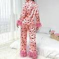 thumbnail image 5 of Tnhcen Women's 2-Piece Heart Print Pajama Set Long Sleeved Pants Nightwear Homewear Set S-2XL, 5 of 6