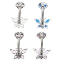 thumbnail image 4 of LEEYNEER 4Pcs Belly Button Rings Navel Belly Rings Metal Piercing Barbell Body Jewelry, 4 of 8