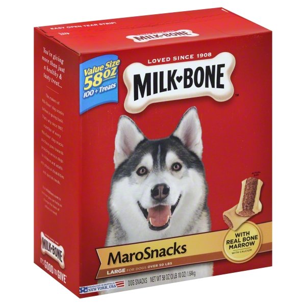 Large Dog Treats Snacks, MilkBone MaroSnacks, 58 oz, Calcium Rich Bone