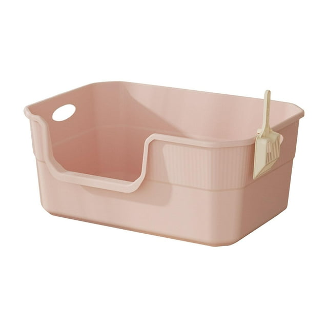 Caja de arena para gatos, bandeja de arena para gatos duradera y fácil de limpiar, bandeja de arena para gatos, Caqui