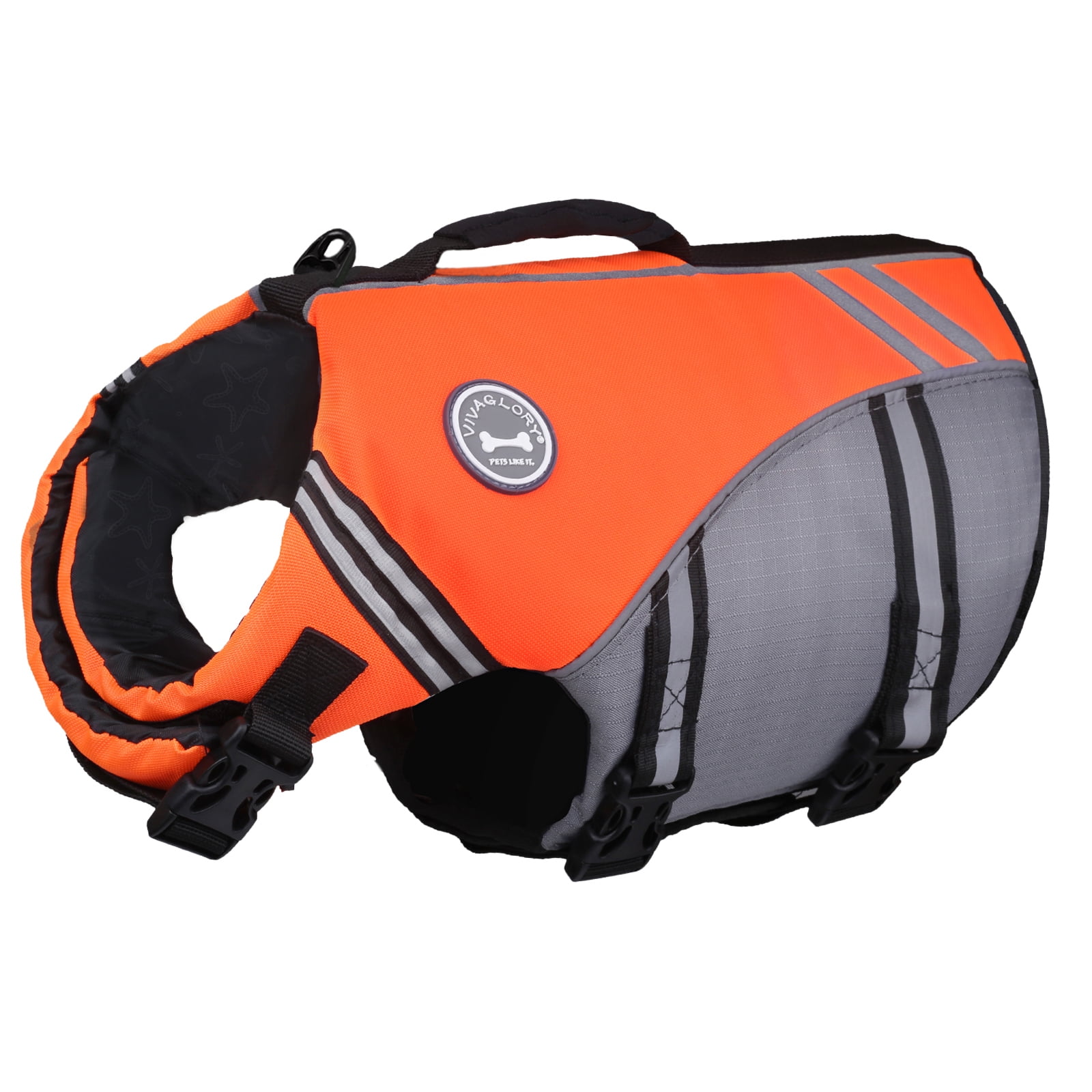 VIVAGLORY Dog Life Jacket Vest for Swimming, Sports Style, Bright