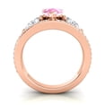 thumbnail image 4 of 2.00 Carat Round Cut Pink Sapphire Gemstone & Natural Diamond Classic Ring for Engagement Solid 14K Rose Gold Size 10.5 by Diamond Capitals, 4 of 8