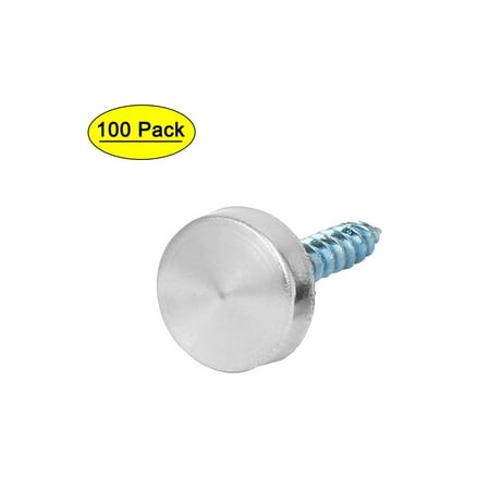 

12mm Dia 304 Stainless Steel Cap Cover Nails Decorative Mirror Screws 100PCS