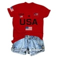 thumbnail image 3 of Women's Independence Day T-Shirt American Flag 4th of July Print Tops Short Sleeve Crew Neck Casual Tees Multicolor, 3 of 4