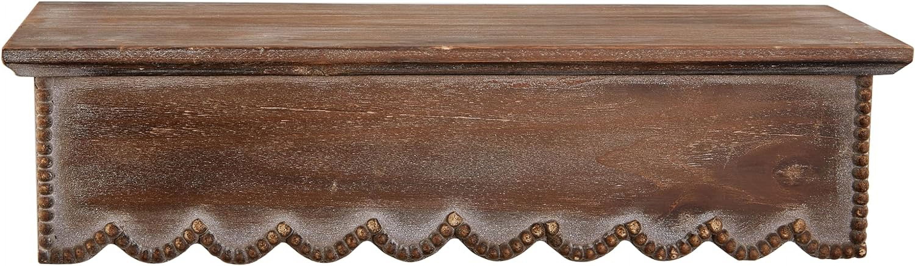SOFE Wood Scalloped Decorative Floating Shelves, Farmhouse Bedroom Bathroom Kitchen Shelving Wall Shelf, Small Hanging Shelves Display Book Picture Ledge Shelf