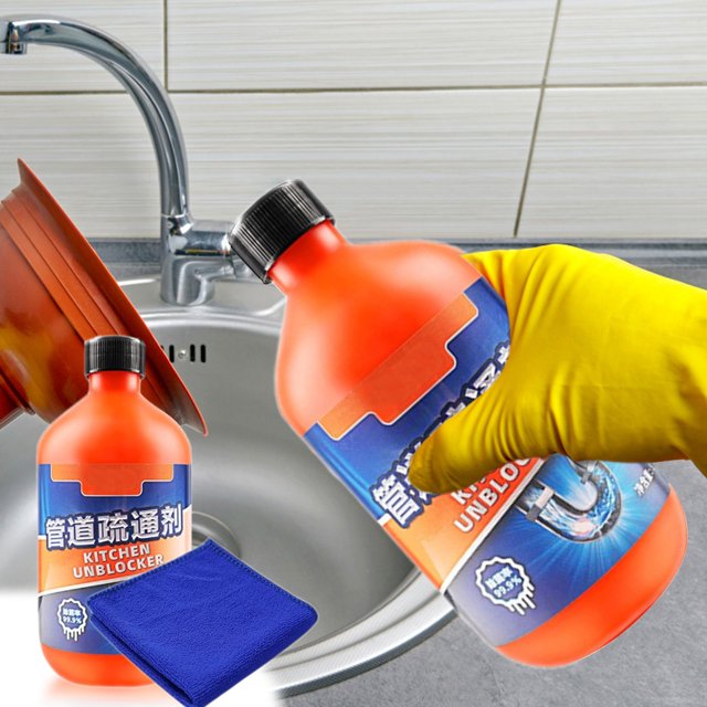 300 ml, 500 ml, agente de dragado, potente agente de dragado de tuberías, limpiador de limón espumoso, agente de disolución para desatascar tuberías, para limpiar el fregadero del inodoro de la