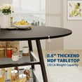 thumbnail image 5 of 47 Inch Round Dining Table Set for 4-6 with Storage Shelf & Metal Base, Circle Wooden Kitchen Table Set for Dining Room-Black (Only  Table ), 5 of 7
