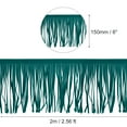thumbnail image 2 of Uxcell 2 Yards 6 inch PU Leather Fringe Trim 2Pcs DIY Tassel Fringe for Sewing, Dark Green, 2 of 6