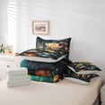 thumbnail image 6 of Manfei Country Lotus Leaf 7-Piece Twin Bedding Sets,Rustic Plant Bedding Comforter Set,Lake Botanical Floral Sheet Sets For Girls Teens,Super Cozy Room Decor Reversible, 6 of 8
