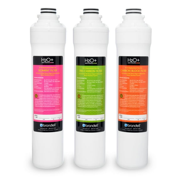 Brondell H2O+ Coral UC300 Système de Filtration d'Eau sous le Comptoir à Trois Étages (Filtres de Remplacement UF-35)