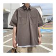 thumbnail image 4 of Camisetas de media manga de verano para hombre, camisetas Vintage informales a la moda con cremallera y cuello vuelto de media manga para hombre, 4 of 8