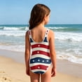 thumbnail image 4 of Grbisyd July 4th Celebration Girls Swimsuit One Piece Bathing Suit with Crew Neck Quick Dry Patriotic Swimming Suits Independence Day Swimwear 1-10 Years, 4 of 6