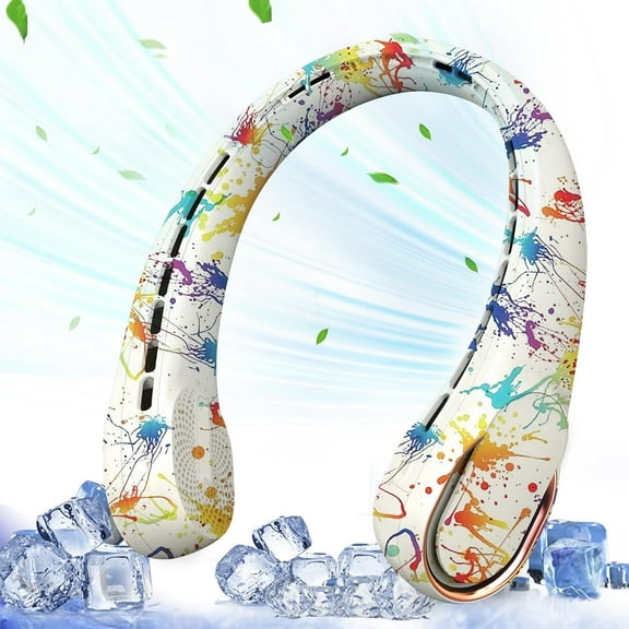 Neck fan, bladeless neck fan, USB charging personal fan, 4000 mah battery-powered wearable fan