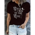 thumbnail image 1 of Camiseta De Mujer De Verano Suave Y Ligera Básica Para Llevar DeportesWomen's Casual Chic Wine Glass Print T-Shirt - Stretchy Polyester Blend, Crew Neck, Short Sleeve, Machine Washable - Perfect for, 1 of 6