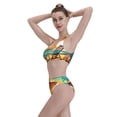 thumbnail image 3 of Kdxio Vintage Beach Sunset for Womens High Waisted Bikini Top Sports Style Two Piece Bathing Suits, 3 of 5