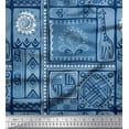 thumbnail image 1 of Soimoi Poly Georgette Fabric Patchwork Tribal Print Fabric by The Yard 42 Inch Wide, 1 of 1
