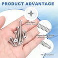 thumbnail image 4 of Uxcell 60 Pcs Vis Plates Blanches M4.2x19mm pour Métal, Argent, 4 of 6