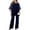 Navy, variant on Women's Casual 2 Piece Sets Trendy Irregular Chiffon Wide Leg Pant Sets Dressy Pant Suits 2XL