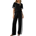 thumbnail image 2 of 2 Piece Sets for Women Matching Sets Summer Outfits Resort Wear Short Sleeve Lounge Set Wide Leg Pants with Pockets, 2 of 5