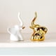 thumbnail image 1 of Home Decor Elephant Statues,1 Pair, Small Decorative Accents for Shelves, Livingroom and Bedroom, Gold and White, 1 of 4