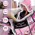 thumbnail image 3 of Soft Wearable Blanket Hoodie, Cozy Pink Blanket, Unique Throw Blankets Presents for Birthday, Christmas, 3 of 6