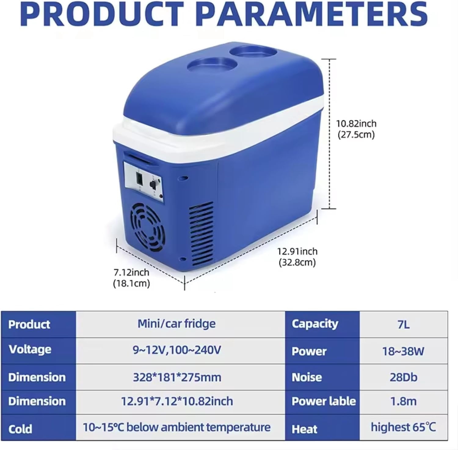 7 Quart Car Refrigerator Electric Cooler Warmer Portable  Freezer for Truck RV SUV Travel