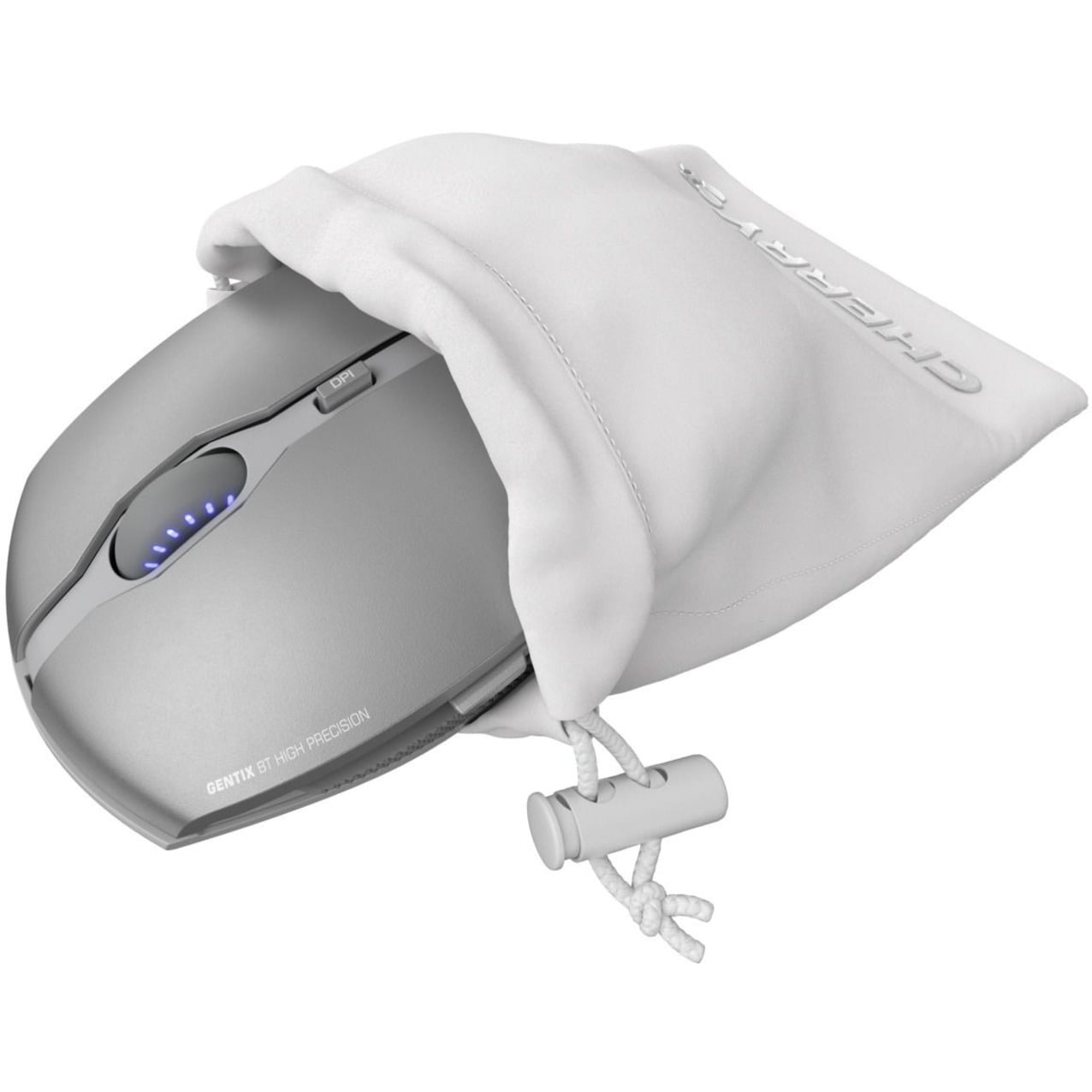 CHERRY Bluetooth(r) mouse with multi-device function - Frosted Silver, Optical sensor, 7 buttons, scroll wheel, multi-device function for up to 3 devices, encrypted Bluetooth(r)5.0 (AES 128)