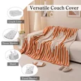 thumbnail image 4 of Eurhowing Boho Couch Cover for 2-3 Cushion Couch, Chenille Sofa Cover Blanket with a Pillowcase, Anti-Slip Tassel Sofa Slipcover for Pet, (71'' x 118'', Orange), 4 of 9