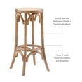 thumbnail image 3 of Linon Rae Backless Wood Bar Stool, 30" Seat Height, Brown Finish, 3 of 13