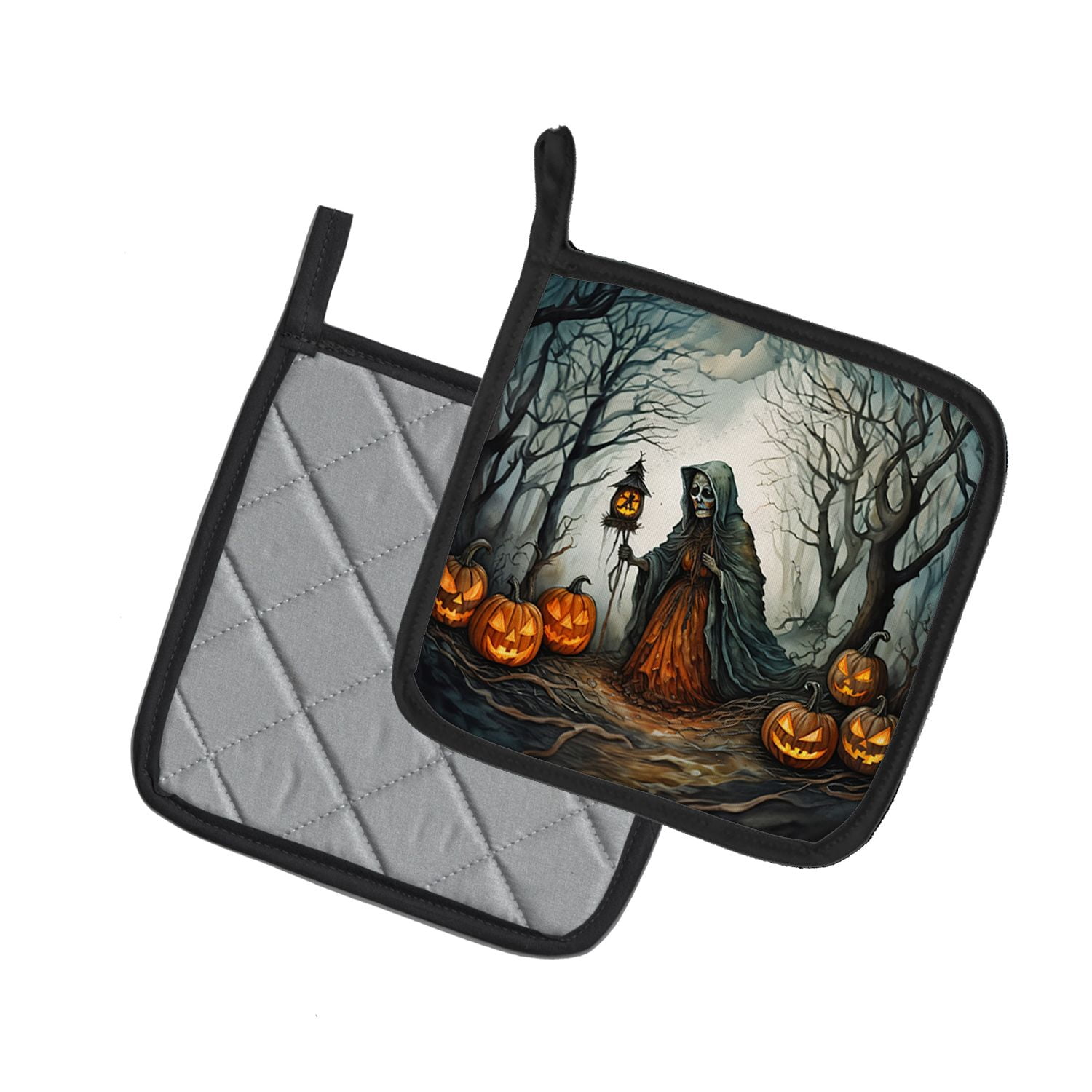 Halloween Pair of Pot Holders 7.5x7.5 Inch Heat Resistant Kitchen Decor