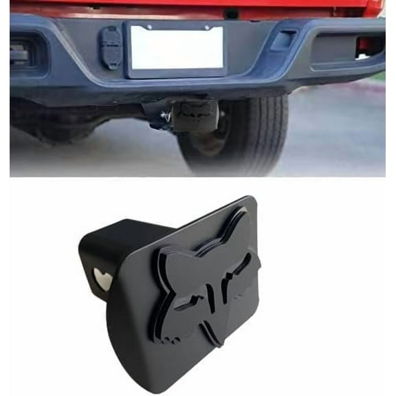 Custom 3D Metal Trailer Hitch Cover for 2'' Towing Rear Receiver Plug Cover Fox Emblem Cool Cars SUV Pickup Trucks Heavy Duty, TCG-550