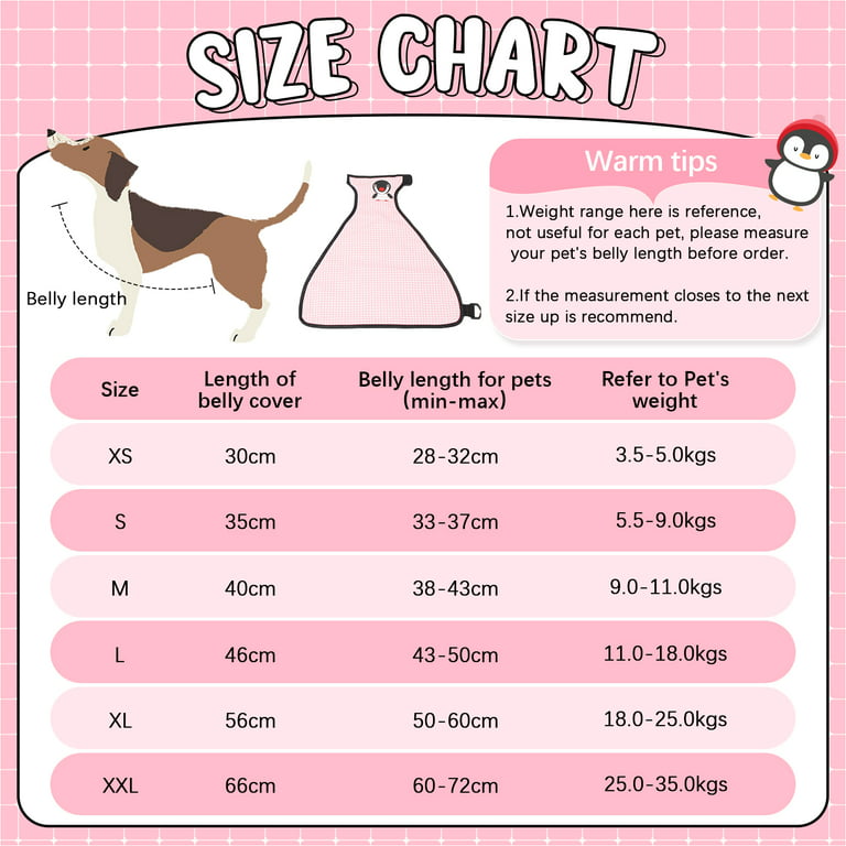 ZARYIEEO Pet Belly Band Cute Pink Plaid Breathable Keep Warm Waterproof  Apron Pet Dog Clothes Belly Protector for Small Short Leg Dogs Pets  Clothing French Bulldog Pug Costume 