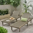 thumbnail image 2 of Noble House Nadine Outdoor Wood Chaise Lounge in Gray (Set of 2), 2 of 8