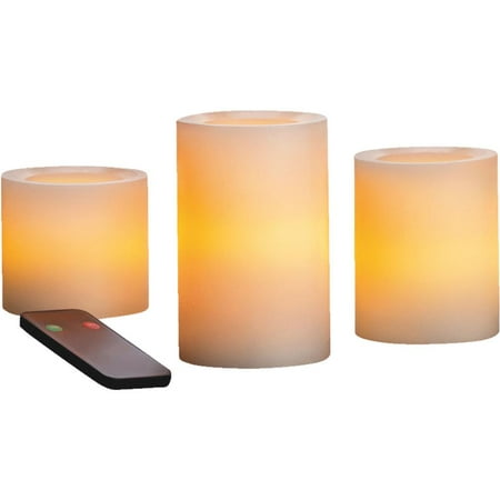 inglow flameless pack scented pillar vanilla candles