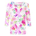 thumbnail image 4 of Abomasnow Women's Fashion Breast Care Print Round Neck Three Quarter Sleeve 3/4 Sleeve T-shirt Top, 4 of 4