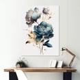 thumbnail image 2 of Designart Hyperrealistic Blue And Gold Peony I Canvas Wall Art, 2 of 5