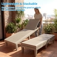 thumbnail image 6 of MINDYES Backyard Patio Lounge Chair, Wood Look Pool 5 Positions Chaise Lounge Chair, Beige, 6 of 8