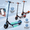 Blue, variant on Electric Scooter with Bluetooth Music & Rainbow LED Lights, 3 Speed Modes (Max 9MPH), 110W Powerful Motor E-Scooter for Ages 6-12, Safety Electronic Brake, Best Birthday Gift for Boys & Girls,Blue