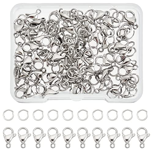 Shanrya Necklace Lobster Clasp, 9x6mm Lobster Claw Clasps Wide Uses Curved  Lobster Clasps for DIY Necklaces, Bracelets Jewelry Making Findings and