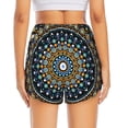 thumbnail image 2 of Lsque Dot Mandala Printed Women's Running Shorts with Liner Pockets,Elastic Quick Dry Workout Athletic Gym Yoga Shorts,Womens High Waist Shorts-Large, 2 of 9
