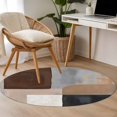 thumbnail image 5 of Abstract Ombre Brown Black White Round Living Room Rugs 4 ft, Modern Art Gradient Washable Area Rug with Non-Slip Sturdy Edge Binding Round Carpet for Entryway Kitchen Bedroom Bathroom, 5 of 9